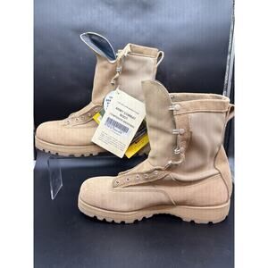 Belleville Boots Mens 12 R Beige Suede Gore Tex Army Combat 03-D-0322 NO LACES